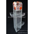 3sides metal wire mesh gird panel display rack with logo